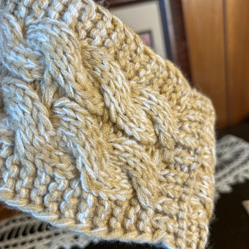 C.C. Cable Knit Headband Ear Warmer Tan Cream‎ Braided Warm Winter Fashion